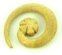 Load image into Gallery viewer, Spirale Blume Tribal Piercing Holz Bananenholz Unisex Expander handgeschnitzt Organic - chic-net.de
