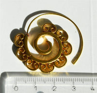 Load image into Gallery viewer, Spiralen Ohrringe antik golden Messing mit verschlungenen Verzierungen Tribal - chic-net.de
