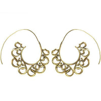 Load image into Gallery viewer, Spiralen Ohrringe Bögen verschnörkelt Messing antik golden nickelfrei Piercing Tribal Brass Schmuck - chic-net.de
