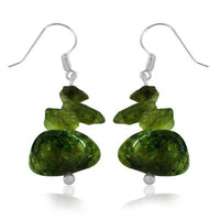 Load image into Gallery viewer, Stein Ohrringe grün Splittsteine 25 mm Steinohrhänger 925er Sterlingsilber Damen Schmuck - chic-net.de
