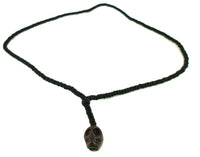 Load image into Gallery viewer, Steinanhänger Holzkette Totenkopf dunkel braun 80 cm marmoriert unisex Kette - chic-net.de
