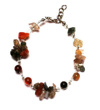 Load image into Gallery viewer, Steinsplitter Glasperlen Armband Bündel rot braun schwarz nickelfrei Metallverschluss 19cm-22cm - chic-net.de
