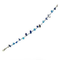 Load image into Gallery viewer, Steinsplitter Perlen lapis blau Armband Damen Karabinerverschluss 19 cm nickelfrei - chic-net.de
