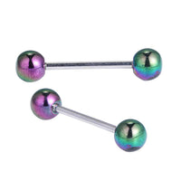 Load image into Gallery viewer, Straight Barbell Piercing Basic aus Edelstahl bunt schimmernd Kugeln 21 mm lang - chic-net.de
