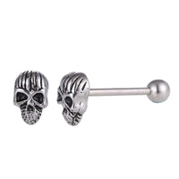 Load image into Gallery viewer, Straight Barbell Piercing Totenkopf aus Edelstahl silberfarben Kugel - chic-net.de
