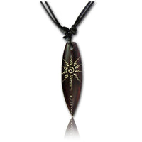 Load image into Gallery viewer, Surferkette Baumwolle Holz Surfbrett Blume Türkis handbemalt verstellbar Kette - chic-net.de
