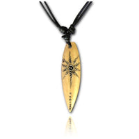 Load image into Gallery viewer, Surferkette Baumwolle Holz Surfbrett Blume Türkis handbemalt verstellbar Kette - chic-net.de
