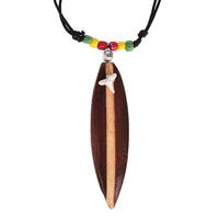 Load image into Gallery viewer, Surferkette Haifzahn Surfbrett rund Holz Muschel verstellbar - chic-net.de
