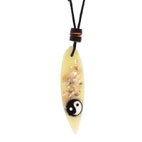 Load image into Gallery viewer, Surferkette Muschel Splitter Holz Resin Baumwolle verstellbar Yin Yang bunt - chic-net.de
