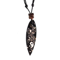 Load image into Gallery viewer, Surferkette Muschel Splitter Holz Resin Baumwolle verstellbar Yin Yang bunt - chic-net.de

