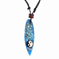 Load image into Gallery viewer, Surferkette Muschel Splitter Holz Resin Baumwolle verstellbar Yin Yang bunt - chic-net.de

