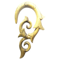 Load image into Gallery viewer, Tamarinde Holz hell Lobe Piercing Fishtail Hook - chic-net.de
