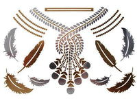 Load image into Gallery viewer, Tattoo golden silbern temporär Motivbogen Klebetattoos Blütenkette Schmuck Tattoos - chic-net.de
