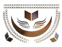 Load image into Gallery viewer, Tattoo golden silbern temporär Motivbogen Klebetattoos Flügel Reif Schmuck Tattoos - chic-net.de
