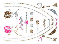 Load image into Gallery viewer, Tattoo golden silbern temporär Motivbogen Klebetattoos rosa Rosen Beach Schmuck Tattoos - chic-net.de
