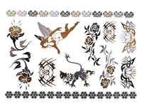 Load image into Gallery viewer, Tattoo golden silbern temporär Motivbogen Klebetattoos Rosen Fee Löwe Schmuck Tattoos - chic-net.de
