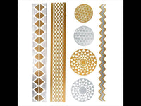 Load image into Gallery viewer, Tattoo Motivbogen golden silbern temporär Blume des Lebens Klebetattoos Schmuck Tattoos - chic-net.de
