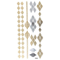 Load image into Gallery viewer, Tattoo Motivbogen golden silbern temporär Klebetattoos Blätter Schmuck Tattoos - chic-net.de
