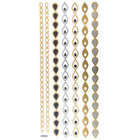 Load image into Gallery viewer, Tattoo Motivbogen golden silbern temporär Klebetattoos Tropfen Ketten Schmuck Tattoos - chic-net.de
