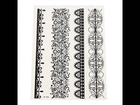 Load image into Gallery viewer, Tattoo schwarz länglich breit schmal  Armband Spitze Bordüre 4 Tattoos 1 Bogen - chic-net.de
