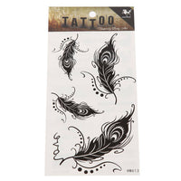 Load image into Gallery viewer, Tattoo schwarz Pfau Federn detailliert geschwungen groß klein  temporär Klebetattoos - chic-net.de
