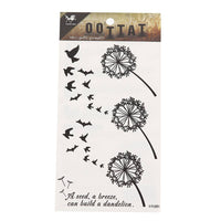 Load image into Gallery viewer, Tattoo schwarz Pusteblumen fliegende Schwalben, Spruch temporär Klebetattoos - chic-net.de
