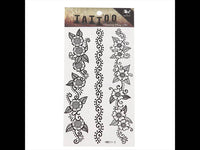 Load image into Gallery viewer, Tattoo schwarz Schnörkel Linien Büten Ranken Armband Handgelenk temporär Klebetattoos - chic-net.de
