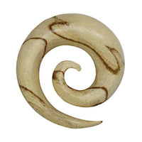 Load image into Gallery viewer, Tiger Muster Holz Dehnschnecke Spirale Piercing - chic-net.de
