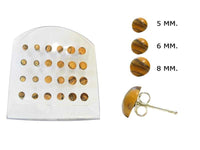 Load image into Gallery viewer, Tigerauge Ohrstecker braun Maserung gewölbt rund Silberohrstecker 925er Sterling Silber - chic-net.de
