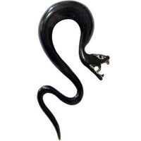Cargar imagen en el visor de la galería, Tribal Buffalo Horn Piercing Expander schwarz Viper Schlange Plug Tunnel Ohrhänger Ohrstecker - chic-net.de
