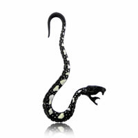 Load image into Gallery viewer, Tribal Buffalo Horn Piercing Expander schwarz weiß Bone Inlay Schlange Ohrhänger - chic-net.de
