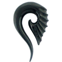 Load image into Gallery viewer, Tribal Buffalo Horn Piercing Expander, schwarze Thai-Spirale, 10mm,  Plug, Tunnel, Ohrring, Ohrhänger, Ohrstecker - chic-net.de
