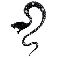 Load image into Gallery viewer, Tribal Buffalo Horn Piercing Expander, schwarze Viper-Schlange mit weißen Punkten, 8mm, Plug, Tunnel, Ohrring, Ohrhänger, Ohrstecker - chic-net.de
