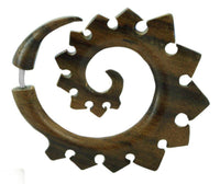 Cargar imagen en el visor de la galería, Tribal Fake Piercing Spirale Zacken Holz Edelstahl - chic-net.de
