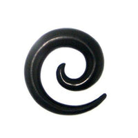 Load image into Gallery viewer, Tribal Holz Pircing Expander, Spirale, schwarz, aus Eisenholz, 6mm, Plug, Tunnel, Ohrhänger, Ohrstecker - chic-net.de
