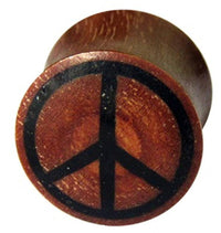 Cargar imagen en el visor de la galería, Tribal Plug Peace Symbol schwarz rotbraun Rosenholz - chic-net.de
