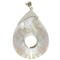 Load image into Gallery viewer, tropfenförmiger Perlmutt-Anhänger,Damenanhänger mit 925er Sterlingsilber verziert und Loch in der Mitte - chic-net.de
