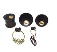 Load image into Gallery viewer, Tunnel Plug Loch dunkel hell handmade Holz Eisenholz - chic-net.de
