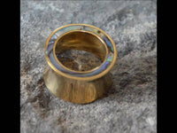 Cargar imagen en el visor de la galería, Tunnel Plug Messing Paua Abalone Perlmutt Rim gold - chic-net.de
