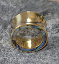 Cargar imagen en el visor de la galería, Tunnel Plug Messing Paua Abalone Perlmutt Rim gold - chic-net.de
