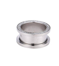 Load image into Gallery viewer, Tunnel Plug Schraubplug Chirurgenstahl Edelstahl dünn silber Farben schmaler silberner Glitzer Rand - chic-net.de
