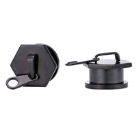 Load image into Gallery viewer, Tunnel Schraubplug Edelstahl schwarz Reißverschluss - chic-net.de
