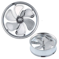 Load image into Gallery viewer, Tunnel silbern Windrad drehbar Edelstahl Schraub Plug Expander Piercing Chirurgenstahl - chic-net.de
