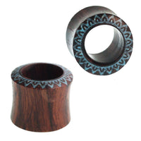 Load image into Gallery viewer, Tunnel Sonoholz Blumenrand crushed Türkis double flared Handarbeit - chic-net.de
