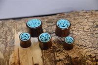 Load image into Gallery viewer, Tunnel Sonoholz Resin Türkis Inlay Spiralbögen - chic-net.de
