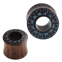 Load image into Gallery viewer, Tunnel Sonoholz Trapezblume crushed Türkis double flared Handarbeit - chic-net.de
