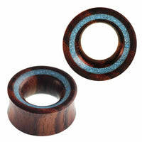 Load image into Gallery viewer, Tunnel Tigerebenholz crushed Türkis Rim dünn double flared Handarbeit - chic-net.de
