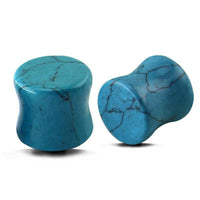 Load image into Gallery viewer, Türkis Stein Plug Dehner double flared Maserung - chic-net.de
