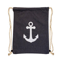 Load image into Gallery viewer, Turnbeutel bunt Rucksack Canvas Anker verstellbar Kordel 34 x 42 cm - chic-net.de
