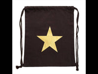 Load image into Gallery viewer, Turnbeutel Rucksack Canvas Stern weiß silbern golden verstellbar Kordel 34x42 cm - chic-net.de
